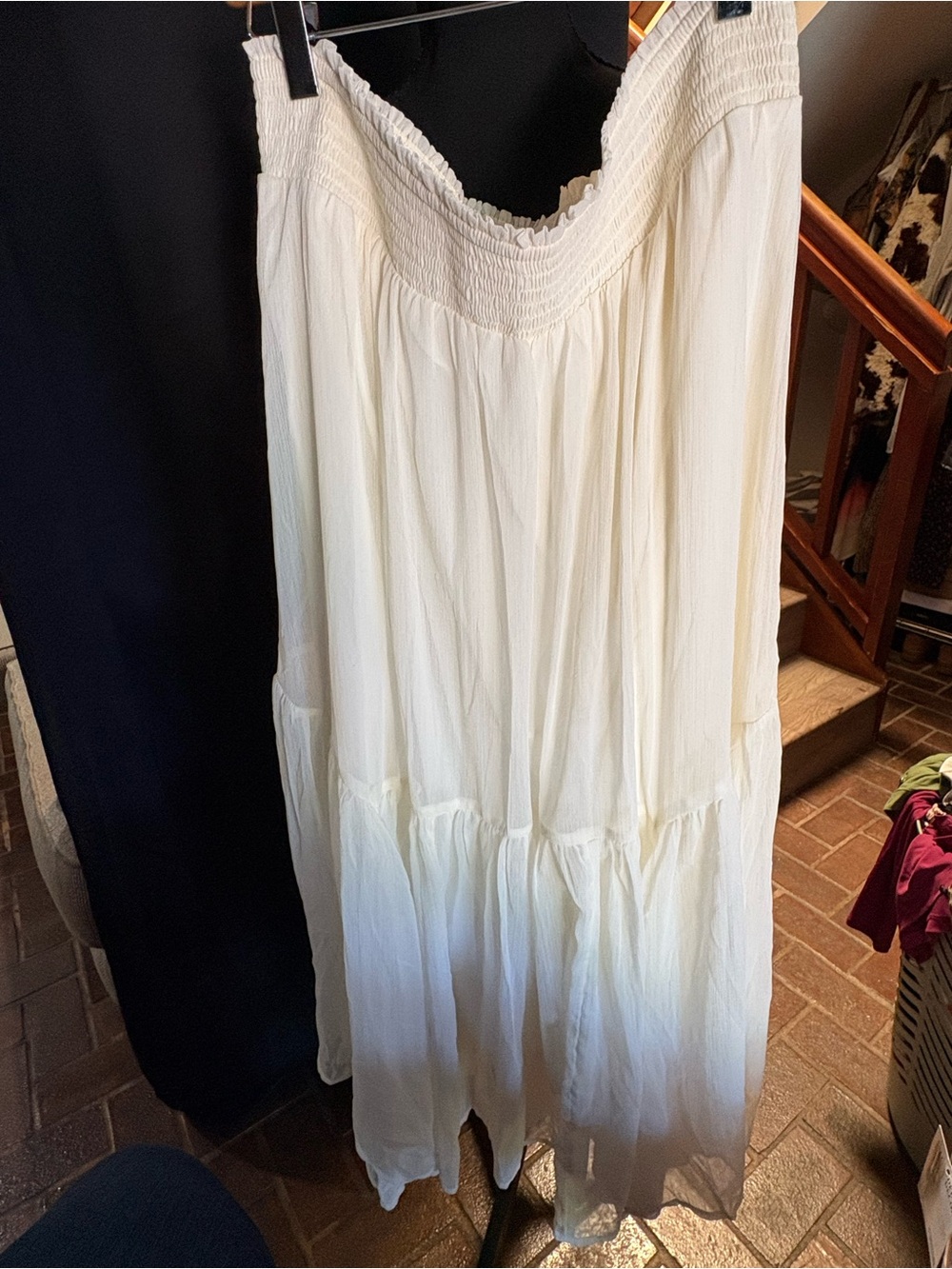 White American Eagle Skirt Smocked Maxi Skirt